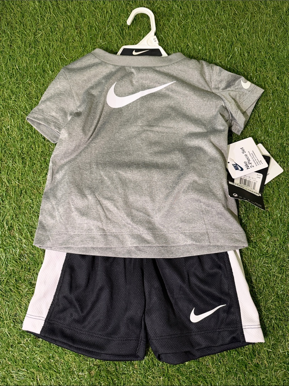 Nike Gray & Black Boys' Athletic Tee and Shorts Set